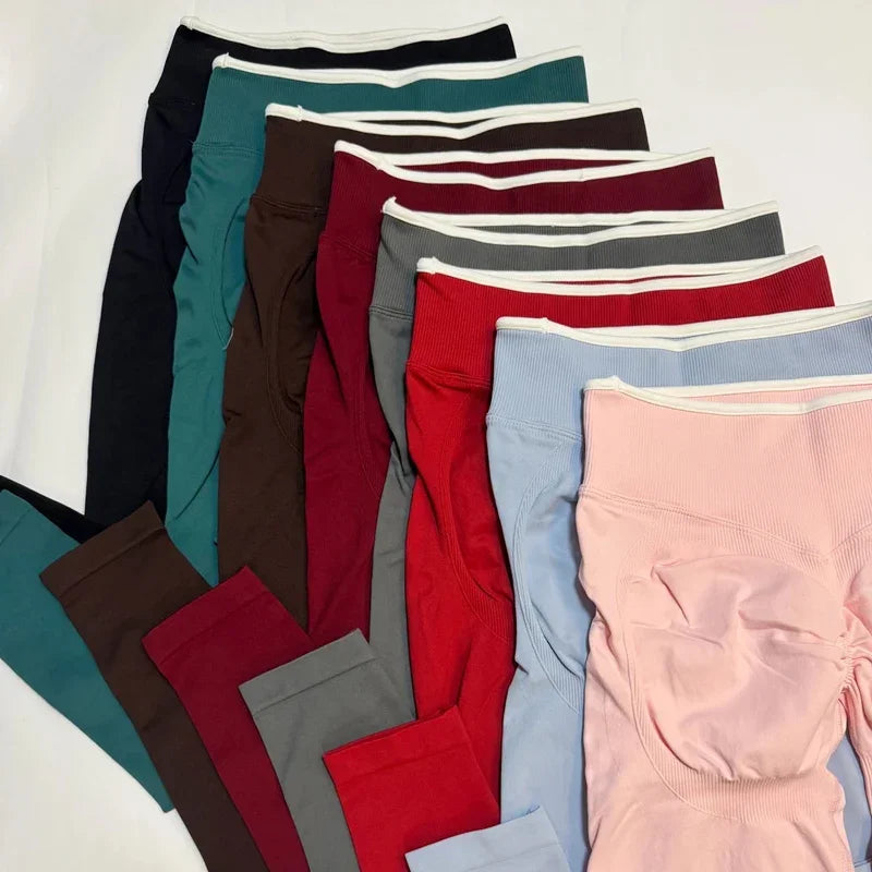 New Seamless Yoga Legging for Women Scrunch Butt Lifting Gym Legging Workout Yoga Pants Low Ribbed Waistband Sports Tights