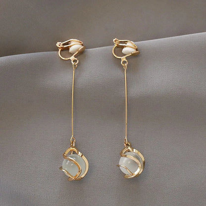 Korean Style Clip on Earrings No Pierced Earrings Women's Party Birthday Fashion Flower Heart Cute Cuff Earrings Ear Clip Gift