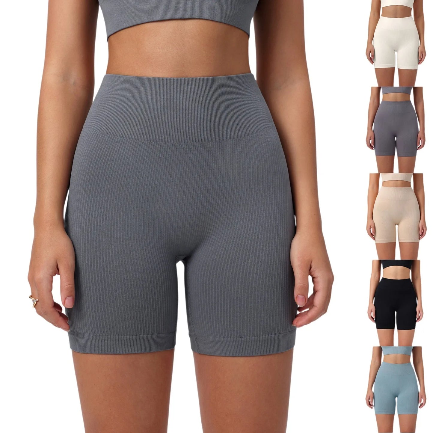 Women's Summer Loose Solid Color Yoga Pants Comfy Workout Pants Slim Female High Elastic Waist Skinny Yoga Running Sporty Shorts