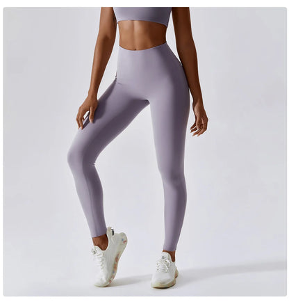 Women's Yoga Pants Nude Feeling Running Speed Dry Buttock Lifting Fitness Pants High Waist Tight Gym Push-Up Sweat Pants