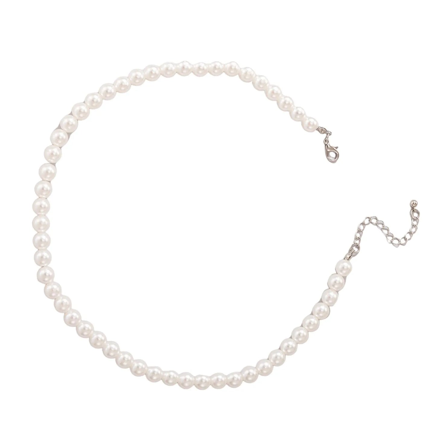 Women's Pearl Clavicle Necklaces All-Match Pearl Romantic Clavicle Necklace for Birthday Stage Party Show