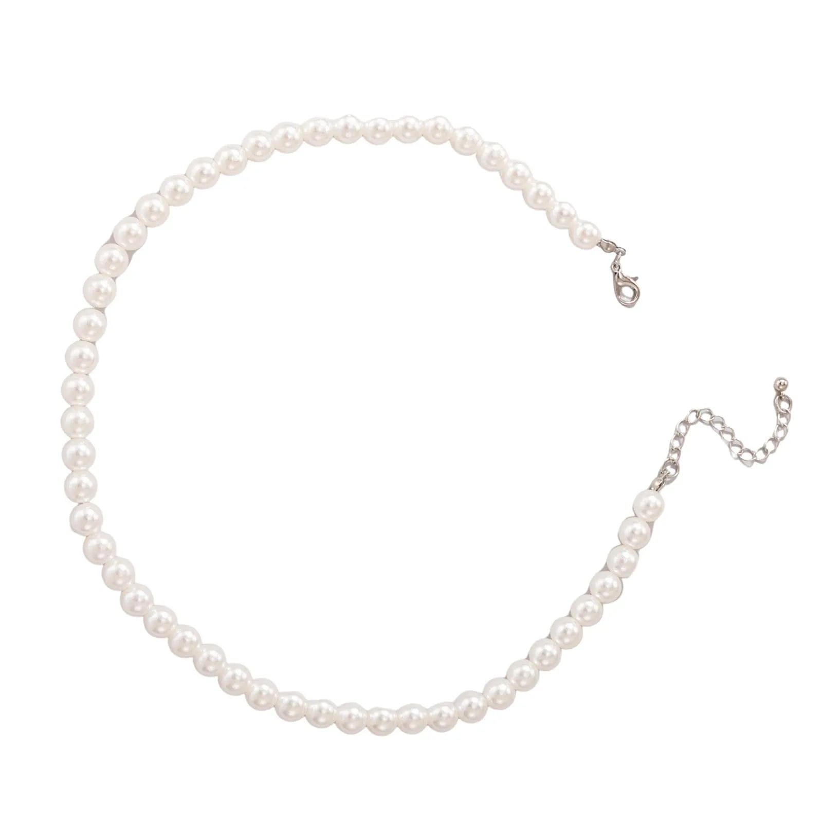 Women's Pearl Clavicle Necklaces All-Match Pearl Romantic Clavicle Necklace for Birthday Stage Party Show