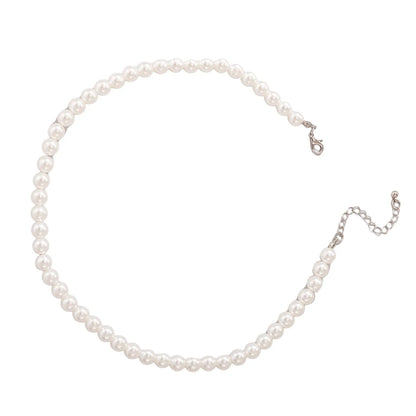 Women's Pearl Clavicle Necklaces All-Match Pearl Romantic Clavicle Necklace for Birthday Stage Party Show