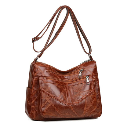 Light Women's Bags for Mom Multi-pocket Design Ladies Crossbody Shoulder Bags Vintage Pu Leather Purses and Handbags Sac A Main