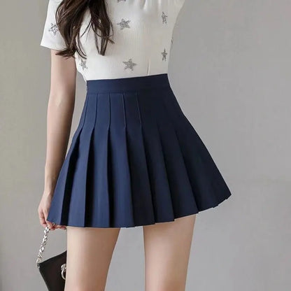 Skirts Women Pleated High Waist Y2k Schoolgirls Solid Casual Streetwear All-match Korean Style Trendy Novelty Daily Comfortable