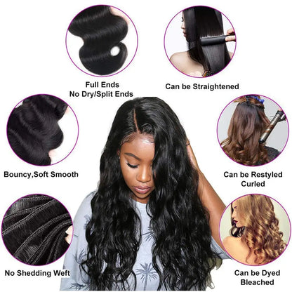 Human Hair Bundles Weave Brazilian Hair Bundles Loose Body Wave 3/4 Bundles Weft Virgin Raw Remy Hair Extensions For Women 28"