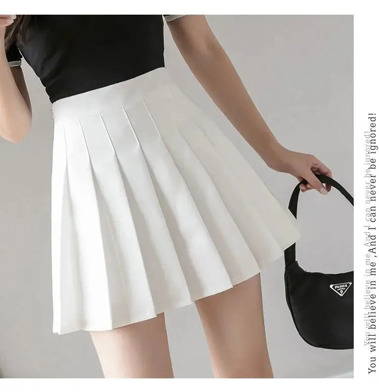 Skirts Women Pleated High Waist Y2k Schoolgirls Solid Casual Streetwear All-match Korean Style Trendy Novelty Daily Comfortable