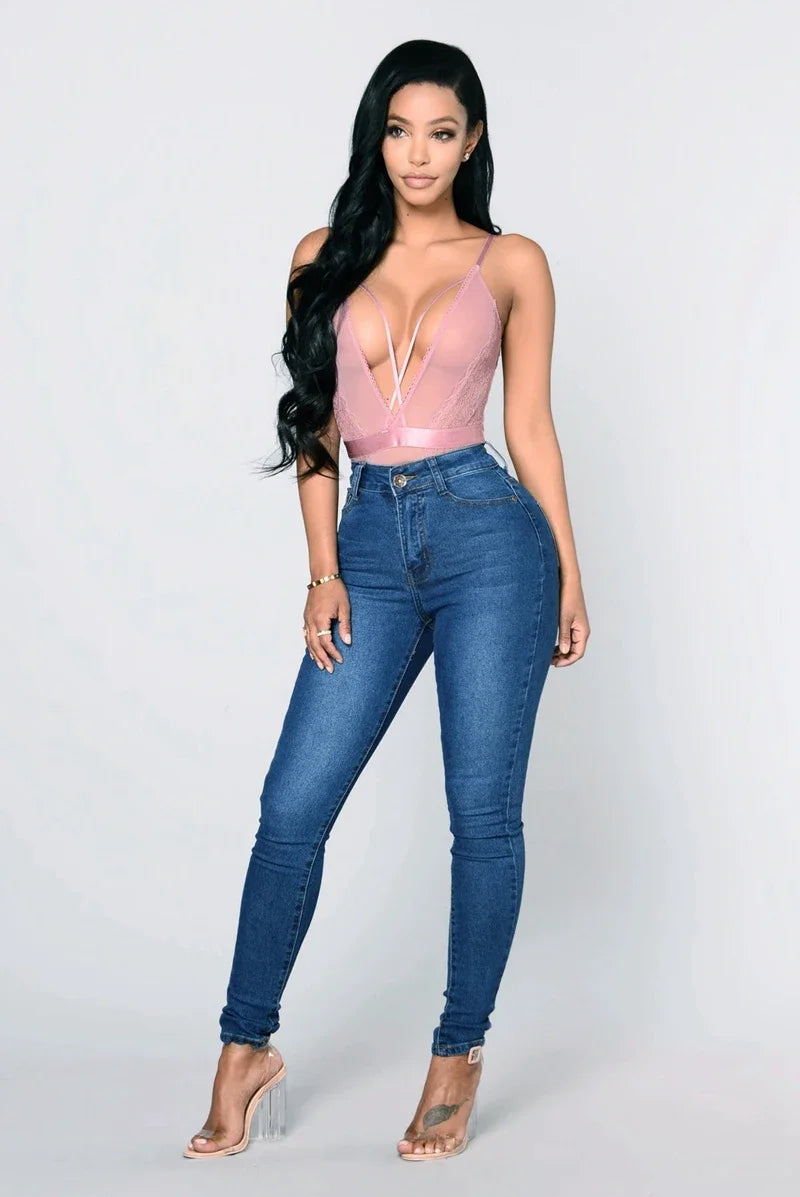 Slim Jeans for Women Skinny High Waist Trousers Jeans Women Black Denim Pencil Pants Stretch Women Jeans Pants Calca Jeans