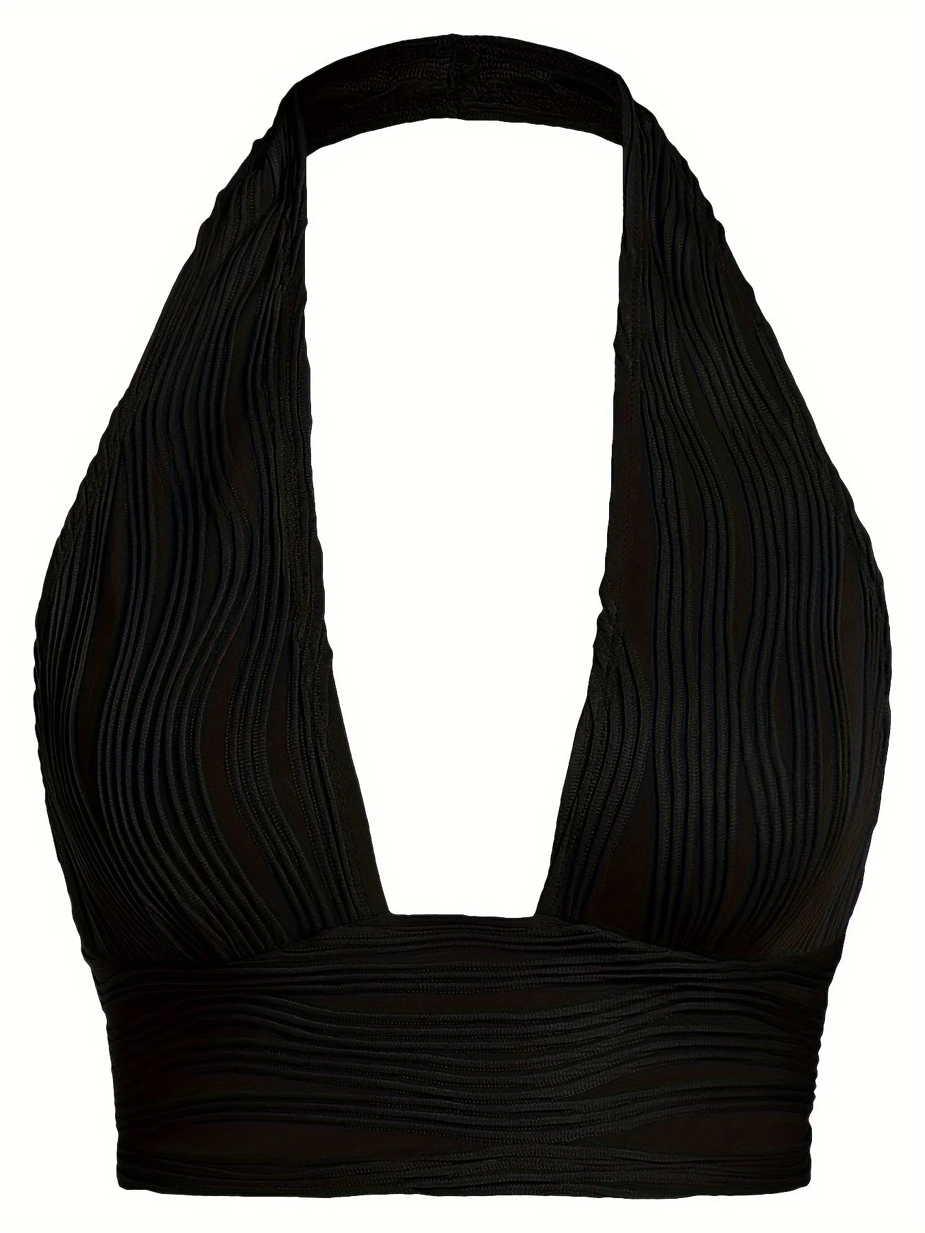 Sexy Crop Tops for Women Deep V Neck Back Cutout Sleeveless Plunge Racerback Tank Cropped Top