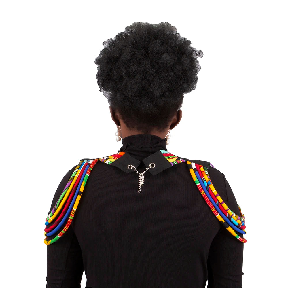 Women's Necklace 2023 Jewelry African Fabric Batik Necklace Printed Fabric Necklace Ankara Tribe Tassel Necklace Women WYB750