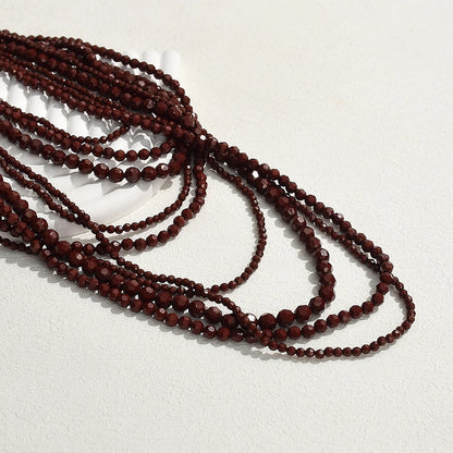 Bohemian Multi Layer Handmade Beaded Necklaces for Women Exaggerated Red Green Waterfall Beads Pendant Necklace Party Jewelry