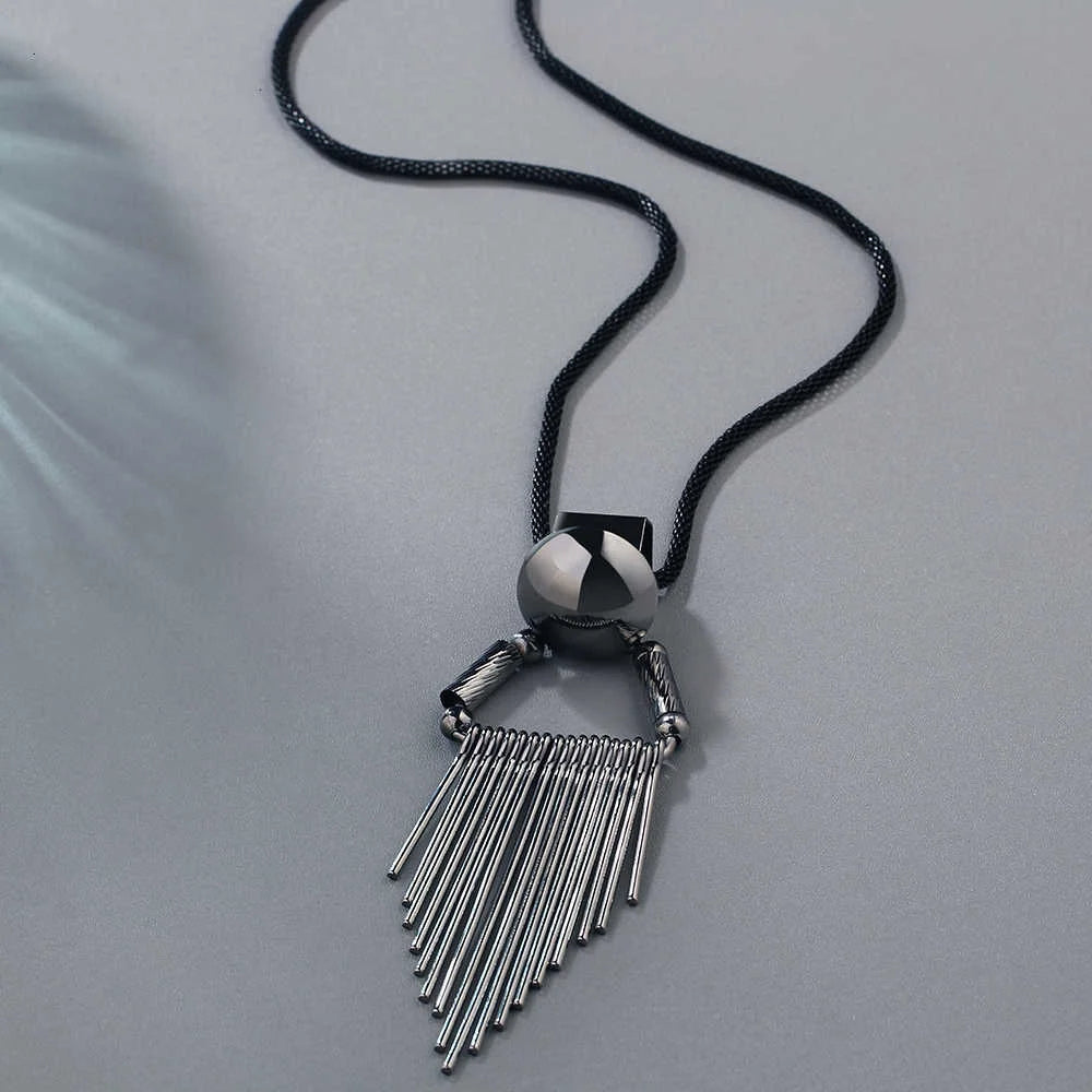Fashion Long Necklace for Women Collier Femme Vintage Tassel Necklaces & Pendants 2022 Statement Jewelry Collar Mujer Maxi Colar