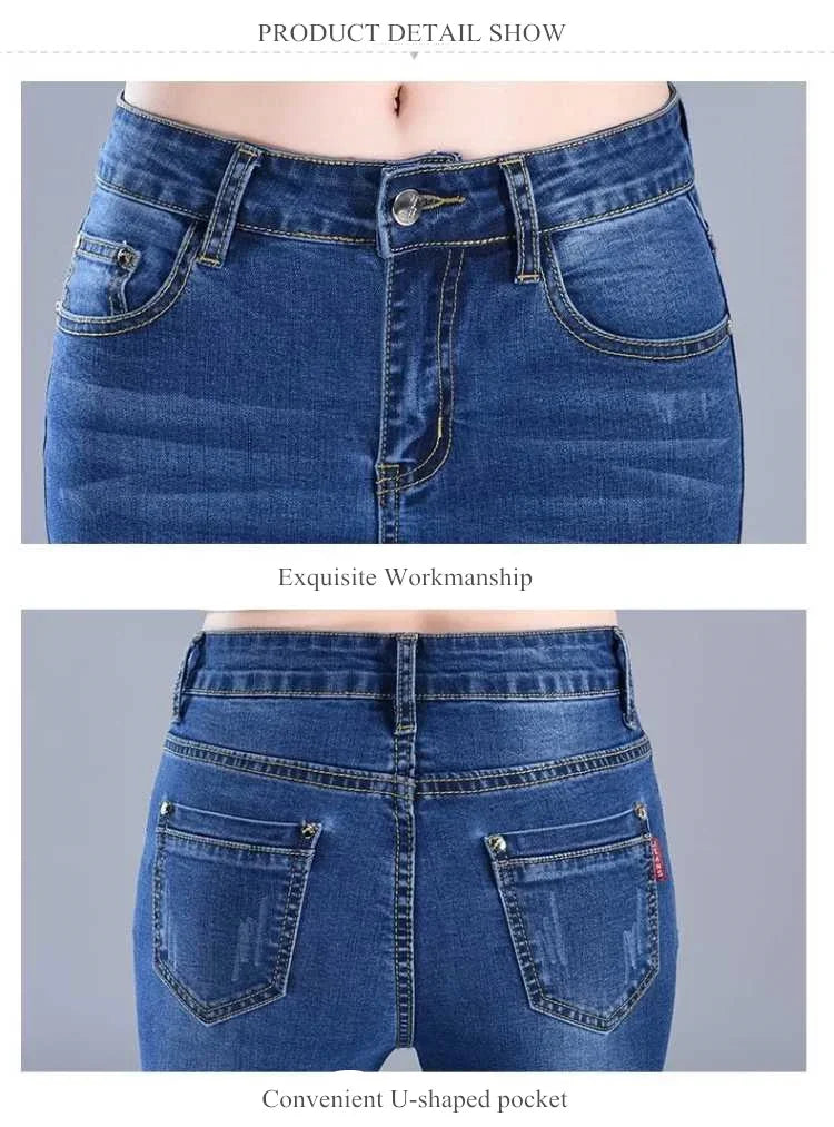 2023 New Jeans For Women Skinny High Waist Stretch Waist Feminino Pants Female denim Blue Black Trousers Pencil Jeans