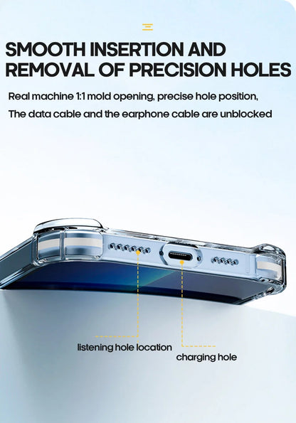 Shockproof Silicone Clear Phone Case For iPhone 13 11 12 14 Pro Max Mini Lens Protection Back Case For iPhone 15 16 PRO XS X XR