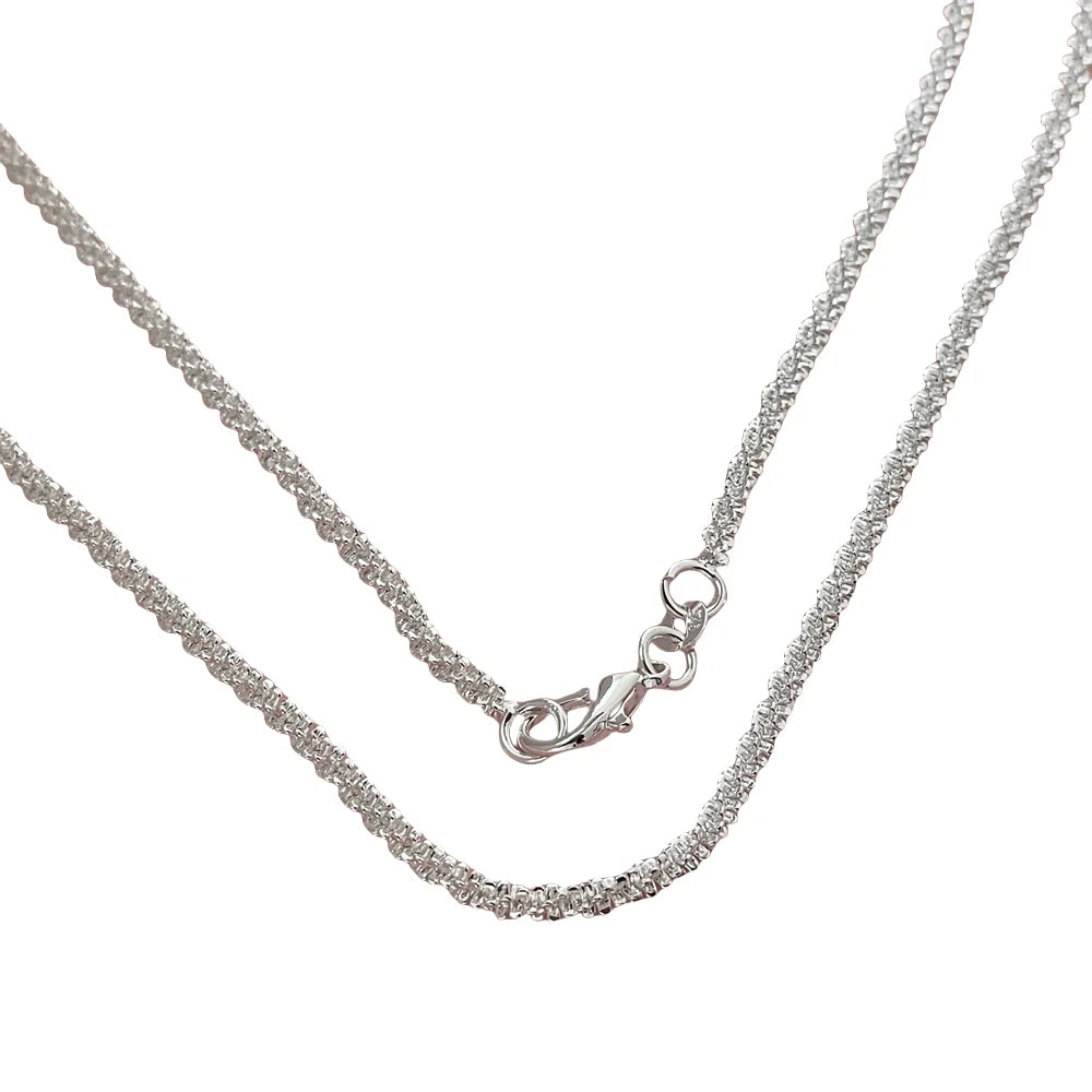Exquisite 925 sterling silver sparkling necklace for women engagement party jewelry gifts