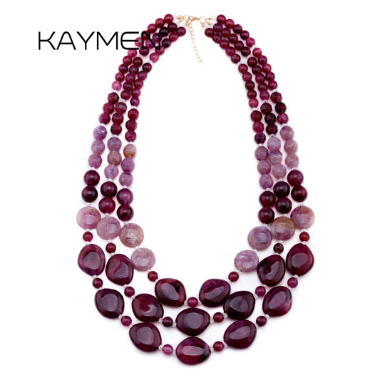 New Handmade Beaded Necklace for Women Multi-layers String Larger Size Bib Statement Necklaces Party Wedding Accessory