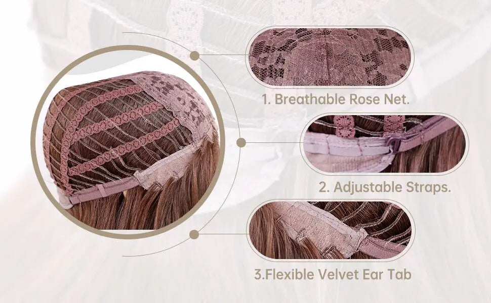 Ginger Curly Synthetic Wigs for Women Long Orange Wigs with Bangs Heat Resistant Hair Colored Party Cosplay Hair Wig