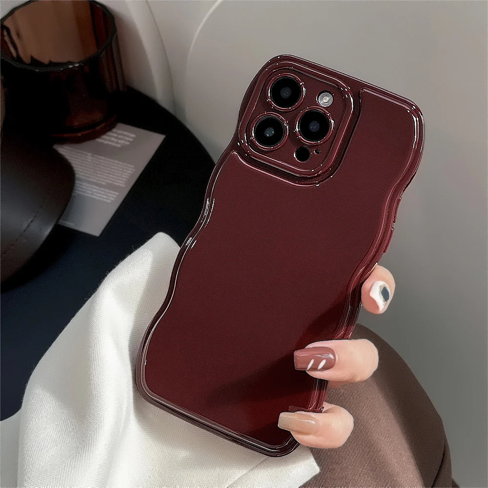 New Men Women Wave Phone Case For iPhone 12 13 14 15 16 Pro Max Shockproof Dissipate Heat Silicone Soft Cases Protective Shell