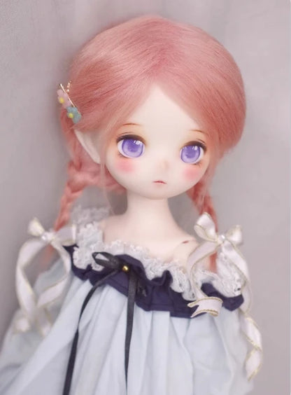 D09-P389 children handmade toy   1/12 1/8 1/6 1/4 1/3 MSD bjd doll wig red blue pink black DIY long straight hair 1pcs