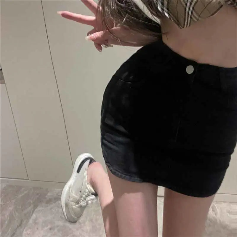 Summer Sexy Mini Demin Jeans Skirts Women 2024 Korean Fashion High Waist A Line Black Skirt Harajuku Slim Shorts Mujer Faldas