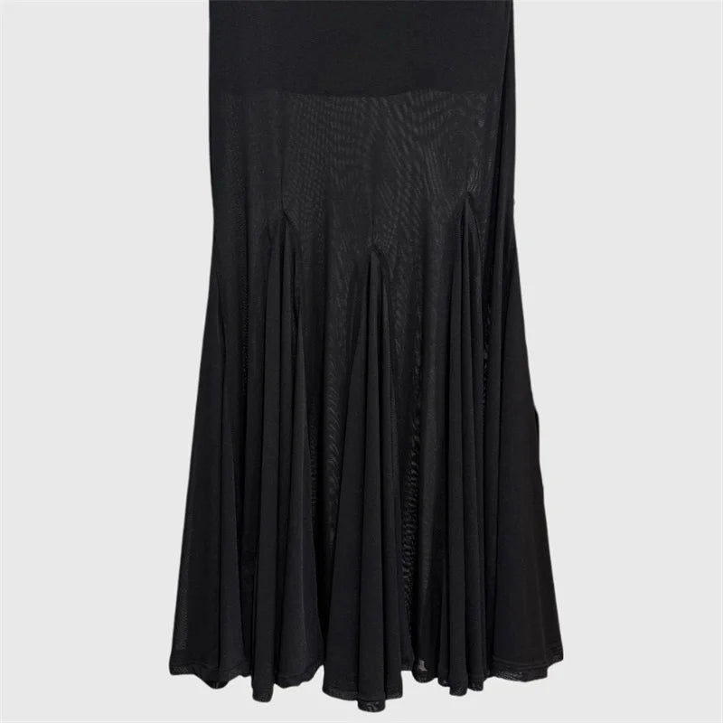 Women skirt New high waisted slim fit fishtail skirt for summer 2025 women's half skirt Translucent mesh spliced long skirt y2k