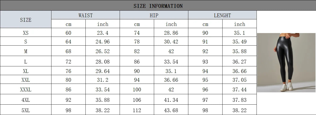 PU Leather Pants Yoga Leggings for External Wear High Waist Leather Sexy Leggings Trousers Women's Stretch Pantalon