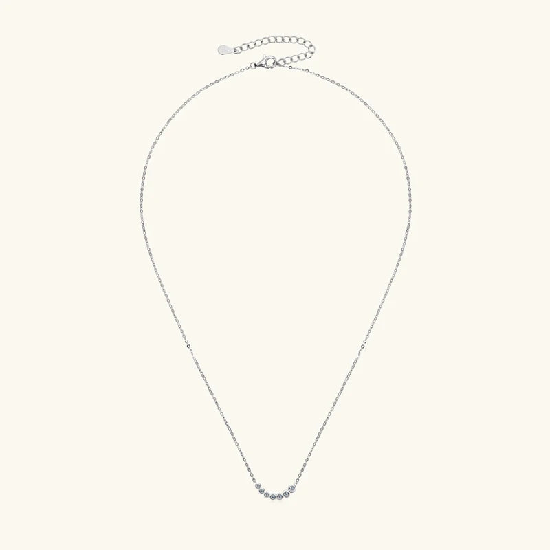 Lnngy Collares Mujer 925 Sterling Silver Clavicle Necklace For Women Exquisited 7 Stones Moissanite Pendant Necklaces Jewellry