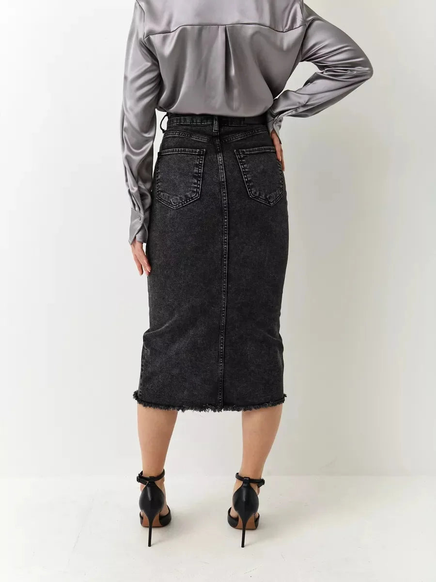 Denim Skirt Woman Streetwear Long Slim Skirts For Women Asymmetric High Quality Skirt Woman 2024 Trend High Waist Long Skirts