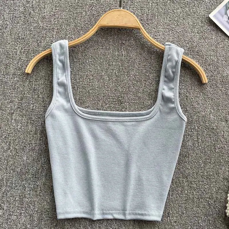 Tank Top Women Sexy Backless Y2k Top Slim Fit Bottoming Blouse Solid Crop Top Sleeveless Camis Mujer