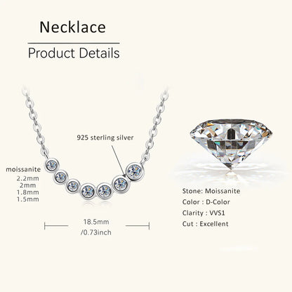 Lnngy Collares Mujer 925 Sterling Silver Clavicle Necklace For Women Exquisited 7 Stones Moissanite Pendant Necklaces Jewellry