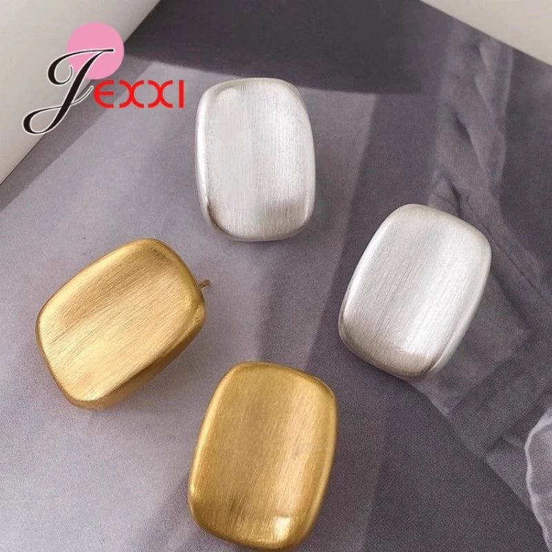 1 Pair Large Women Stud Earrings,925 Sterling Silver Gold Color Earrings Gifts for Her,Minimalist Dainty Chic Oversize Jewelry