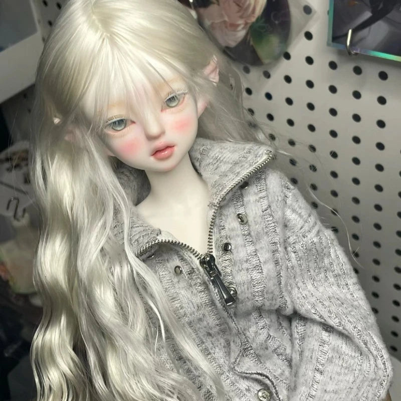 1/3 1/4 1/6 Doll's Wig for 60/45/30cm Bjd Doll Long Curly Hair with Bangs Dress Up Play House Girl Toy Doll Accessories, No Doll