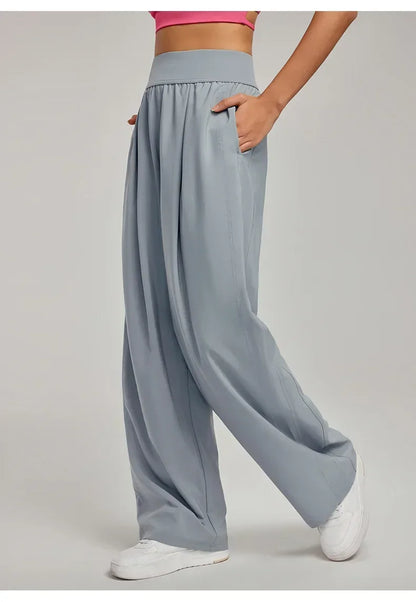 New Yoga Pants Women Loose Wide Leg High Waist Fitness Quick Dry Running Sweatpants