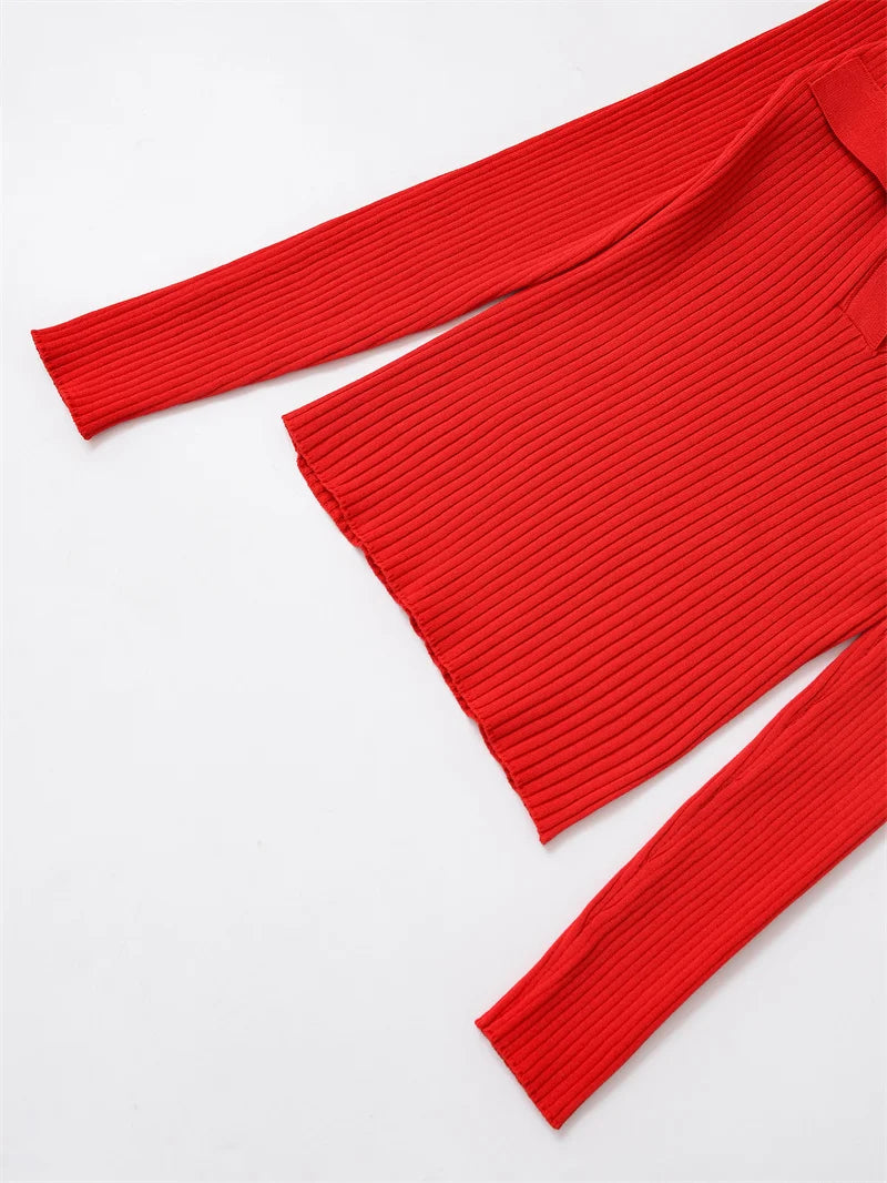 Women's Tops New Fall 2025 Solid Color Long Sleeve Lapel Slim Knit Top Sexy V-Neck Design Casual Fashion Personality Versatile