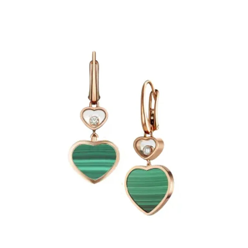 Heart Earrings for Women, 18K Gold Plated Diamond Heart Stud, Fashion Minimalist Versatile Dangle, Gift for Her Girlfriend