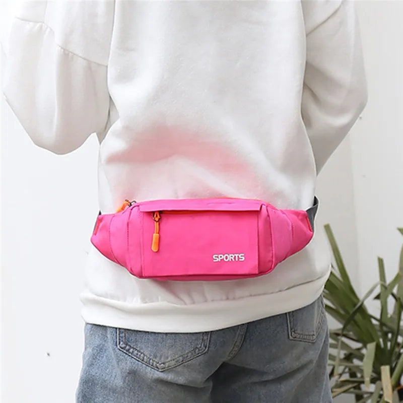 Men's and Women's Universal Models Waist Bag Fashion Crossbody Bags Sports Cell Phone Bags Solid Color Large Capacity Chest Bag
