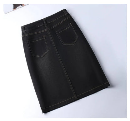 Women's Denim Skirts Spring Summer High-waisted Jeans Skirts Streetwear Female Sexy Sheath Skirts Fashion Split Retro Skirts