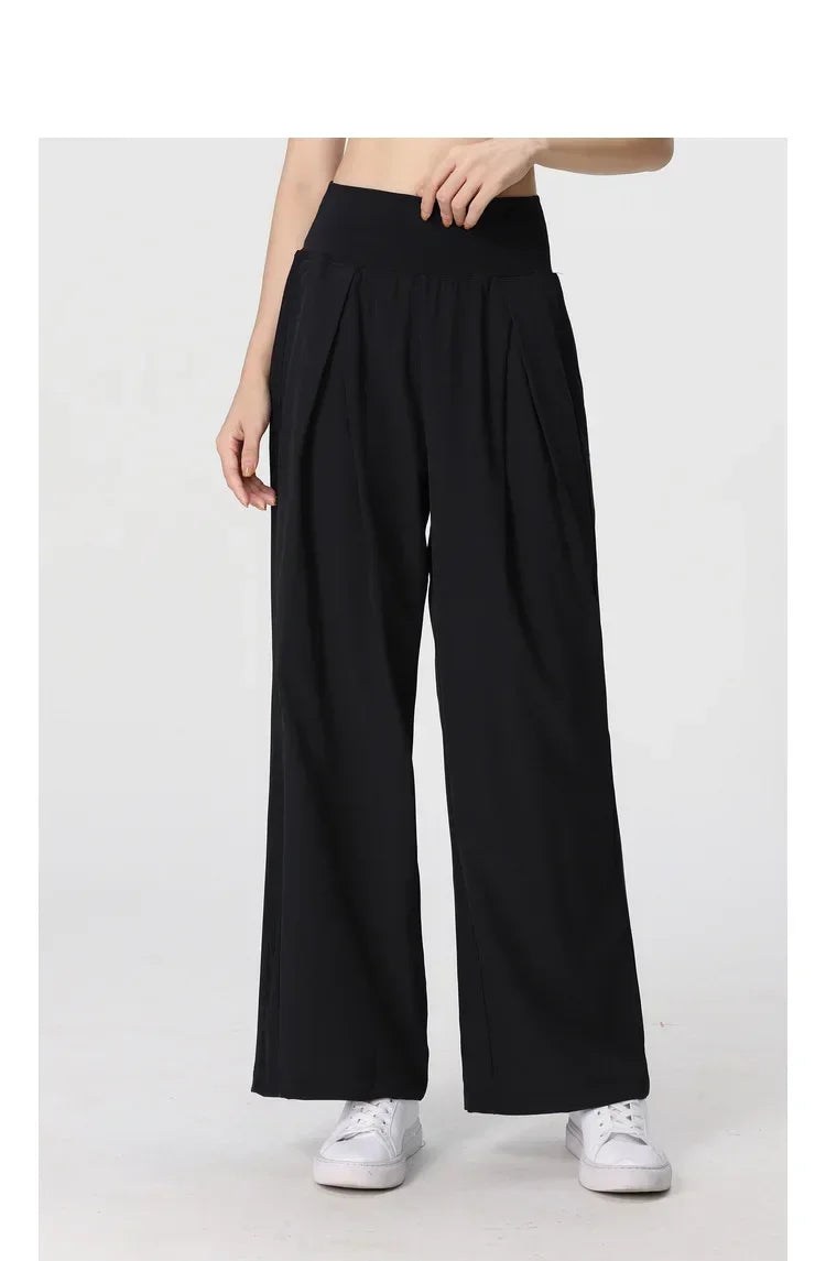 Yoga Pants Women's Loose Running Casual Pants Spring Summer Breathable Wide Leg Flare Outer Wear Sweatpants