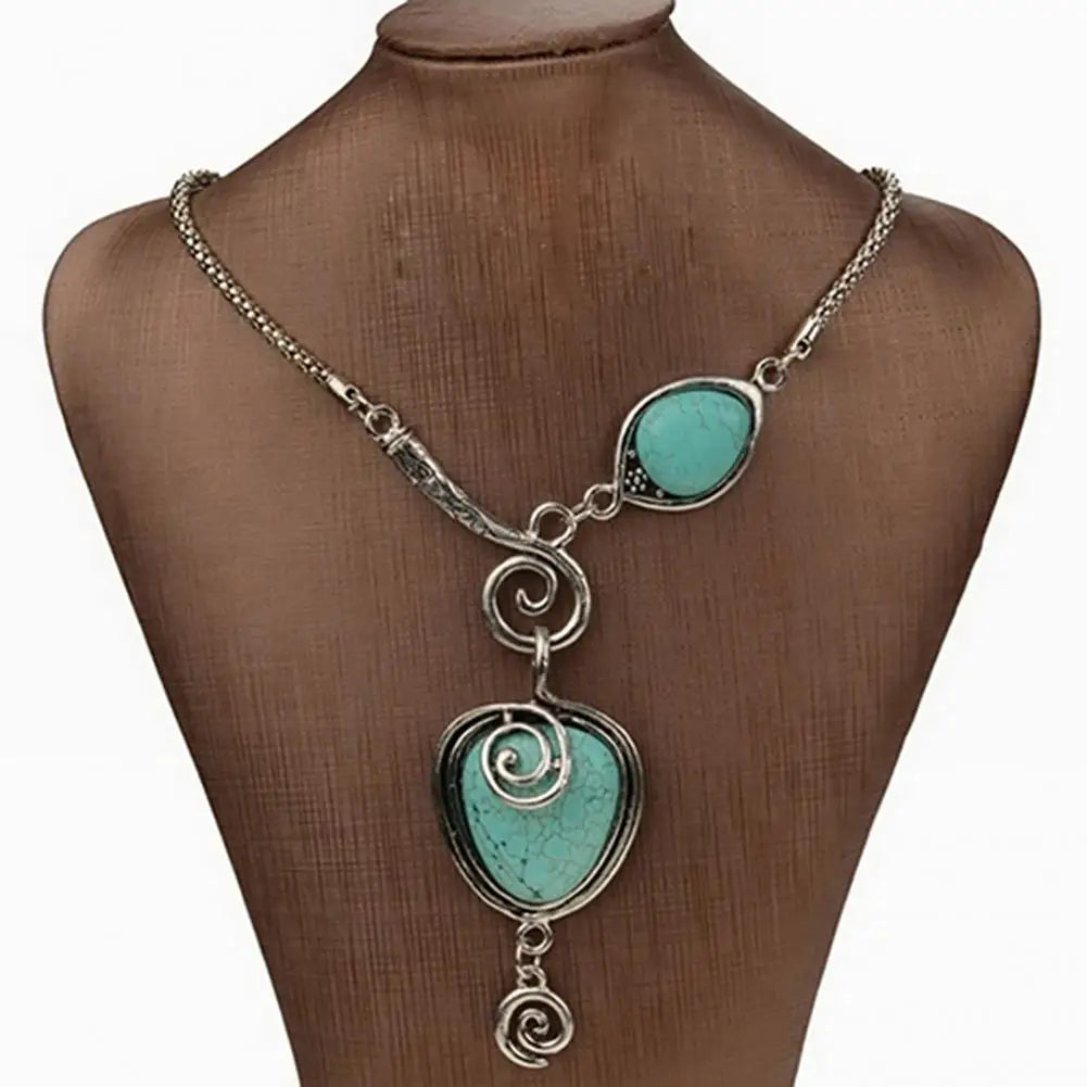 Creative Women Necklace  Solid Turquoise Turquoise Necklace  Turquoise Pendant Necklace Jewelry Accessories