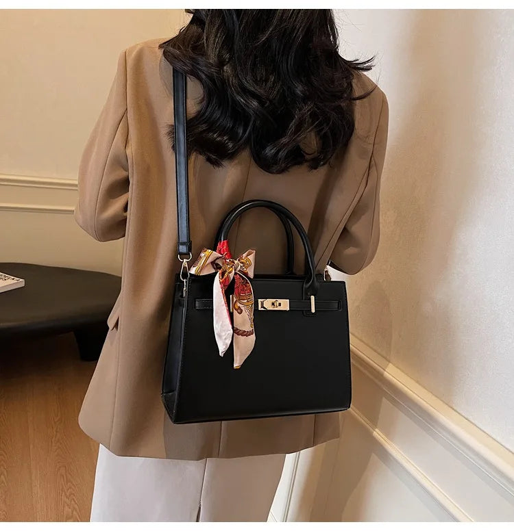 2025 New! Women's Red Tote Bag - Light Luxury, Large Capacity, Elegant Design, Versatile for Work & Party, Premium PU Leather