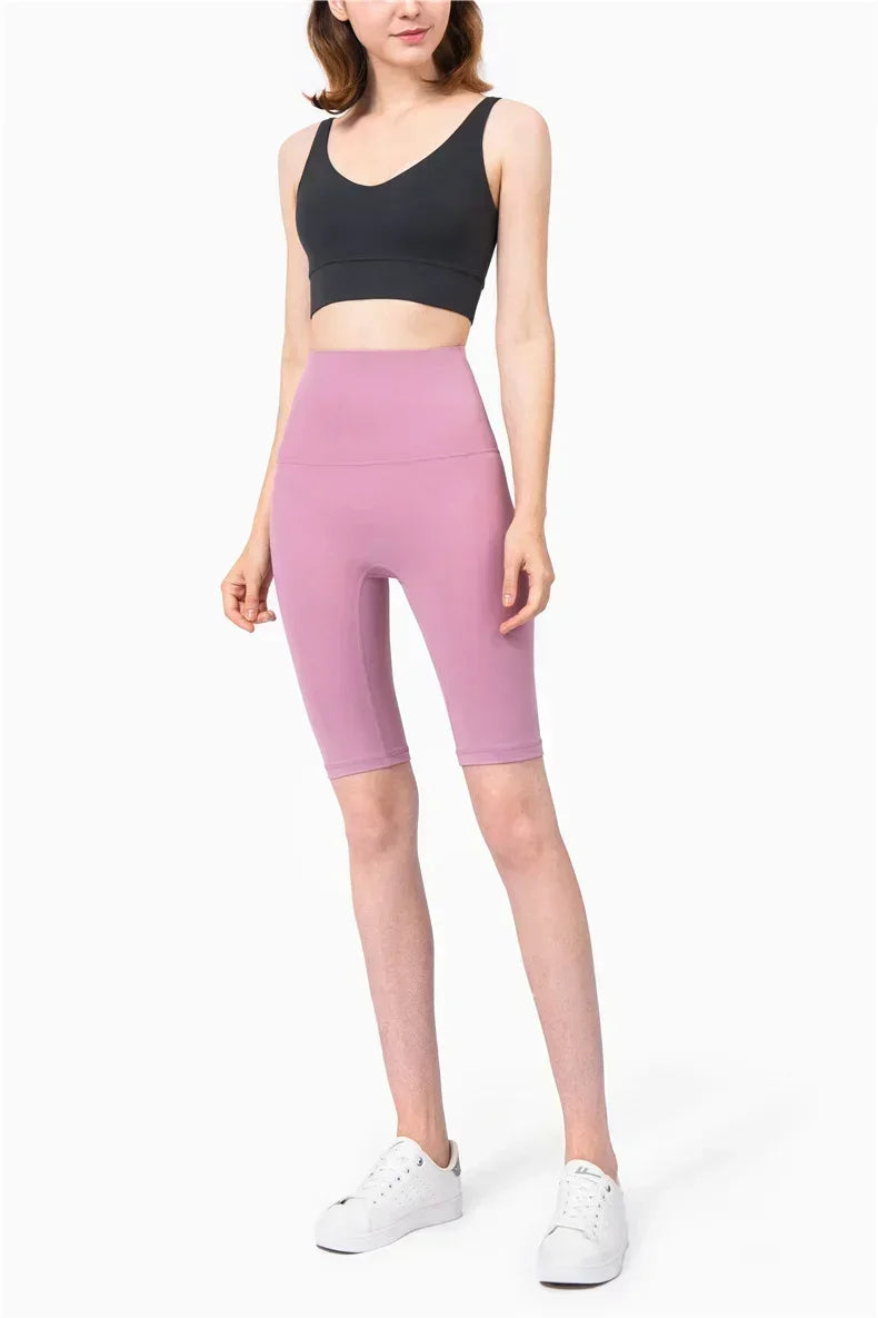 Five Yoga Pants Women Skinny High Waisted Hip Lifting Fitness Yoga Shorts