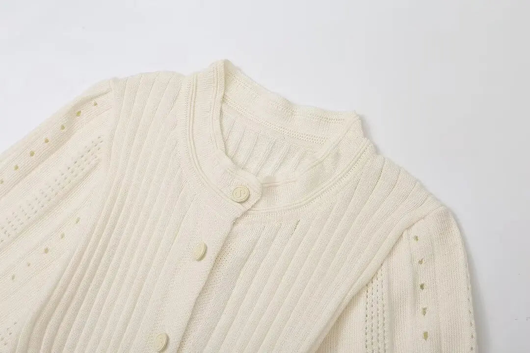 Elegant Knit Dress For Women White Slim O-neck Single Breasted Short Sleeve Long Dresses Female 2025 Spring Fashion Lady Robe