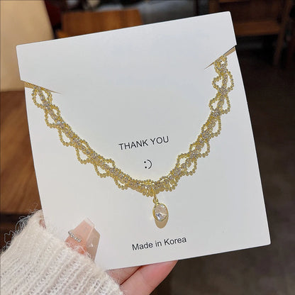 New Necklace For Women Light Luxury Niche Design Sense Temperament Chain Choker Advanced Clavicle Jewelry