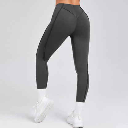 Women Nude Straps Yoga Pants Squat Proof Workout High Waist Leggings Fitness Pant Female Active Wear Legging