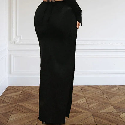 Women's slit skirts, slim sexy long skirts, casual spring and summer floor-length skirts