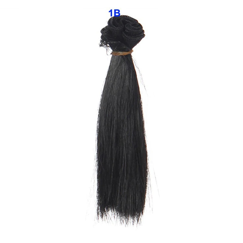 1pcs  Wig Refires Bjd Hair 15cm*100CM Black Gold Brown Green Pink Color Straight Wig Hair for 1/3 1/4 BJD Diy