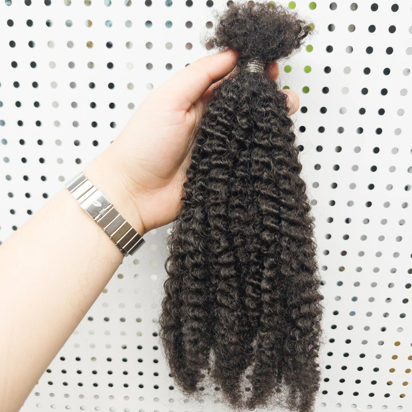 Human Hair No Weft 4C Afro Kinky Curly Virgin Brazilian Human Hair Extensions Weave Bundles Weaving for African Black Women 16"