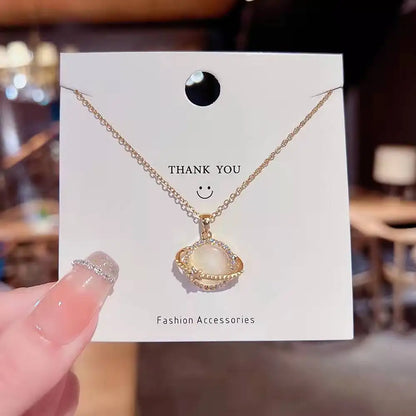 Cute Anime Necklaces For Women Crystal Bear Cartoon Pendant Necklace 2023 Luxury Clavicle Chain Fashion Korean Jewelry Wholesale