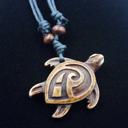 Turtle Necklace for Women Men Yak Bone Tortoise Hawaii Tribal Surfer Necklace Sea Turtles Pendants Necklaces