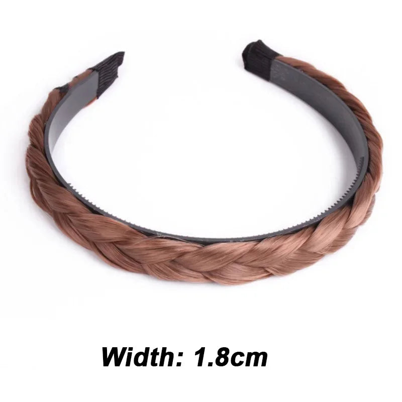 Wig Braided Headbands for Women Fishbone Wide Twist Hairbands Handmade Head Hoop Hair Bands Styling Headwear Accessories Gift